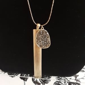 Druzy goldtone necklace